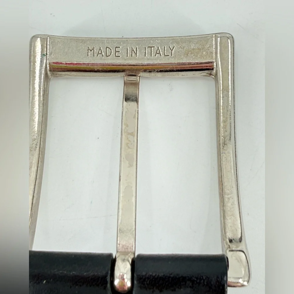 Vera Pelle Juice Italian Leather Black Belt 36‎